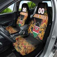 Custom Kenya Coat Of Arms Car Seat Cover With Kente Patterns - Wonder Print Shop