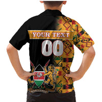 Custom Kenya Coat Of Arms Family Matching Mermaid Dress and Hawaiian Shirt With Kente Patterns - Wonder Print Shop