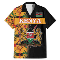 Custom Kenya Coat Of Arms Family Matching Mermaid Dress and Hawaiian Shirt With Kente Patterns - Wonder Print Shop