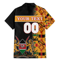 Custom Kenya Coat Of Arms Family Matching Mermaid Dress and Hawaiian Shirt With Kente Patterns - Wonder Print Shop