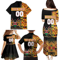 Custom Kenya Coat Of Arms Family Matching Puletasi and Hawaiian Shirt With Kente Patterns - Wonder Print Shop