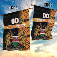 Custom Kenya Coat Of Arms Garden Flag With Kente Patterns - Wonder Print Shop