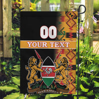 Custom Kenya Coat Of Arms Garden Flag With Kente Patterns - Wonder Print Shop