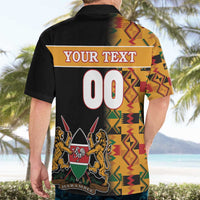 Custom Kenya Coat Of Arms Hawaiian Shirt With Kente Patterns - Wonder Print Shop