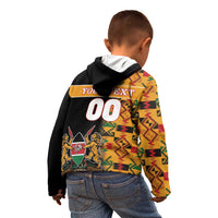 Custom Kenya Coat Of Arms Kid Hoodie With Kente Patterns - Wonder Print Shop