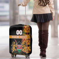Custom Kenya Coat Of Arms Luggage Cover With Kente Patterns - Wonder Print Shop