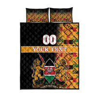 Custom Kenya Coat Of Arms Quilt Bed Set With Kente Patterns - Wonder Print Shop
