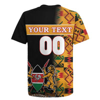 Custom Kenya Coat Of Arms Rugby Jersey With Kente Patterns - Wonder Print Shop