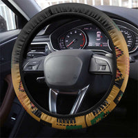 Kenya Coat Of Arms Steering Wheel Cover With Kente Patterns - Wonder Print Shop