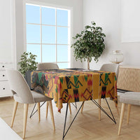 Custom Kenya Coat Of Arms Tablecloth With Kente Patterns - Wonder Print Shop