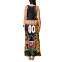 Custom Kenya Coat Of Arms Tank Maxi Dress With Kente Patterns - Wonder Print Shop