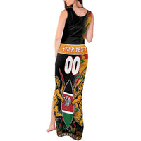 Custom Kenya Coat Of Arms Tank Maxi Dress With Kente Patterns - Wonder Print Shop