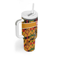 Kenya Coat Of Arms Tumbler With Handle With Kente Patterns - Wonder Print Shop