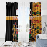 Custom Kenya Coat Of Arms Window Curtain With Kente Patterns - Wonder Print Shop