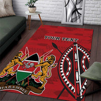 Personalized Kenya Coat Of Arms Area Rug Ethnic Seamless Pattern - Wonder Print Shop