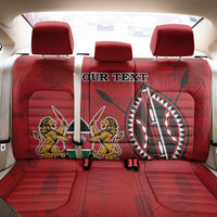 Personalized Kenya Coat Of Arms Back Car Seat Cover Ethnic Seamless Pattern - Wonder Print Shop