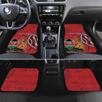 Personalized Kenya Coat Of Arms Car Mats Ethnic Seamless Pattern - Wonder Print Shop