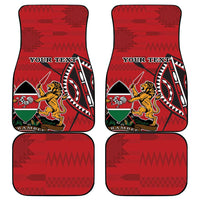 Personalized Kenya Coat Of Arms Car Mats Ethnic Seamless Pattern - Wonder Print Shop