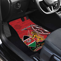 Personalized Kenya Coat Of Arms Car Mats Ethnic Seamless Pattern - Wonder Print Shop