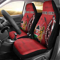 Personalized Kenya Coat Of Arms Car Seat Cover Ethnic Seamless Pattern - Wonder Print Shop