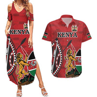 Personalized Kenya Coat Of Arms Couples Matching Summer Maxi Dress and Hawaiian Shirt Ethnic Seamless Pattern - Wonder Print Shop