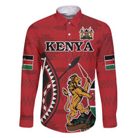 Personalized Kenya Coat Of Arms Family Matching Long Sleeve Bodycon Dress and Hawaiian Shirt Ethnic Seamless Pattern - Wonder Print Shop