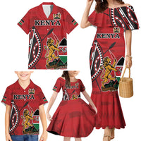 Personalized Kenya Coat Of Arms Family Matching Mermaid Dress and Hawaiian Shirt Ethnic Seamless Pattern - Wonder Print Shop