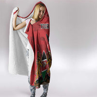 Personalized Kenya Coat Of Arms Hooded Blanket Ethnic Seamless Pattern