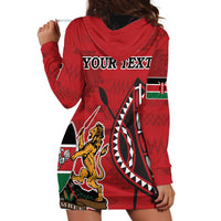 Personalized Kenya Coat Of Arms Hoodie Dress Ethnic Seamless Pattern - Wonder Print Shop