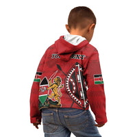 Personalized Kenya Coat Of Arms Kid Hoodie Ethnic Seamless Pattern - Wonder Print Shop