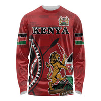 Personalized Kenya Coat Of Arms Long Sleeve Shirt Ethnic Seamless Pattern - Wonder Print Shop