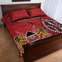 Personalized Kenya Coat Of Arms Quilt Bed Set Ethnic Seamless Pattern - Wonder Print Shop
