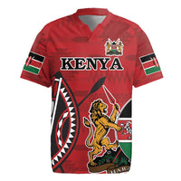 Personalized Kenya Coat Of Arms Rugby Jersey Ethnic Seamless Pattern - Wonder Print Shop