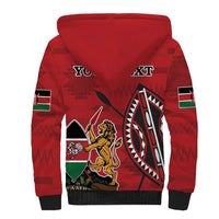 Personalized Kenya Coat Of Arms Sherpa Hoodie Ethnic Seamless Pattern - Wonder Print Shop