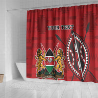 Personalized Kenya Coat Of Arms Shower Curtain Ethnic Seamless Pattern