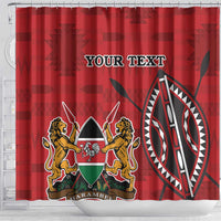 Personalized Kenya Coat Of Arms Shower Curtain Ethnic Seamless Pattern