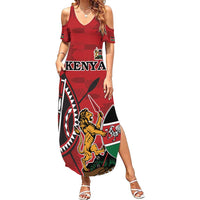 Personalized Kenya Coat Of Arms Summer Maxi Dress Ethnic Seamless Pattern - Wonder Print Shop