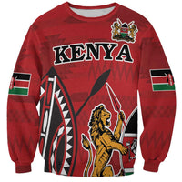 Personalized Kenya Coat Of Arms Sweatshirt Ethnic Seamless Pattern - Wonder Print Shop