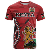 Personalized Kenya Coat Of Arms T Shirt Ethnic Seamless Pattern - Wonder Print Shop