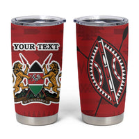 Personalized Kenya Coat Of Arms Tumbler Cup Ethnic Seamless Pattern - Wonder Print Shop
