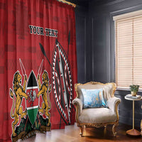 Personalized Kenya Coat Of Arms Window Curtain Ethnic Seamless Pattern - Wonder Print Shop
