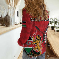 Personalized Kenya Coat Of Arms Women Casual Shirt Ethnic Seamless Pattern - Wonder Print Shop