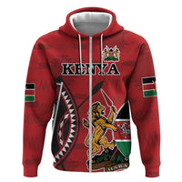 Personalized Kenya Coat Of Arms Zip Hoodie Ethnic Seamless Pattern - Wonder Print Shop