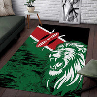 Kenya Lion Head Area Rug Flag Style - Wonder Print Shop