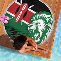 Kenya Lion Head Beach Blanket Flag Style - Wonder Print Shop