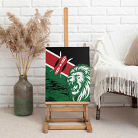 Kenya Lion Head Canvas Wall Art Flag Style - Wonder Print Shop