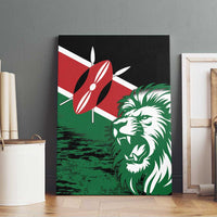 Kenya Lion Head Canvas Wall Art Flag Style - Wonder Print Shop