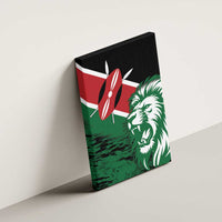 Kenya Lion Head Canvas Wall Art Flag Style - Wonder Print Shop