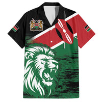 Kenya Lion Head Family Matching Off The Shoulder Long Sleeve Dress and Hawaiian Shirt Flag Style - Wonder Print Shop