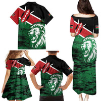 Kenya Lion Head Family Matching Puletasi and Hawaiian Shirt Flag Style - Wonder Print Shop